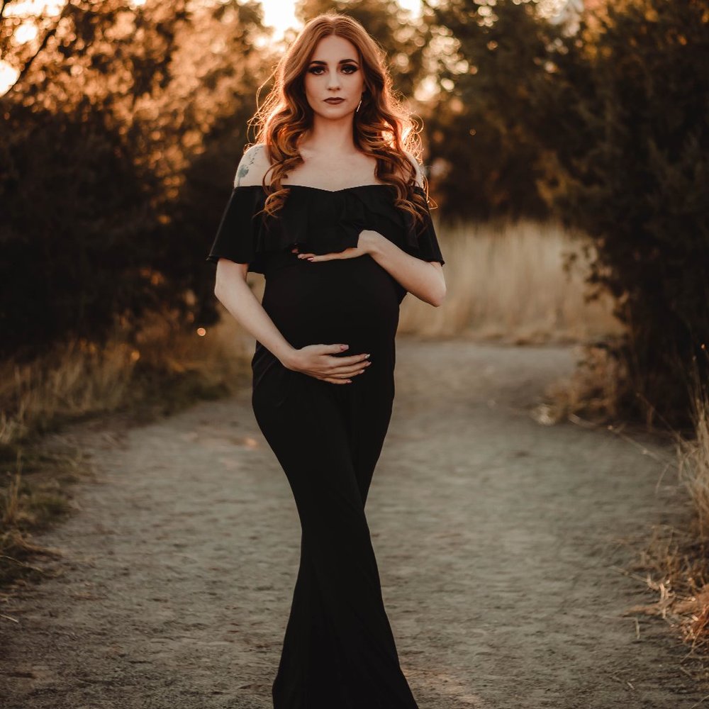 Black Maternity Maxi Dress